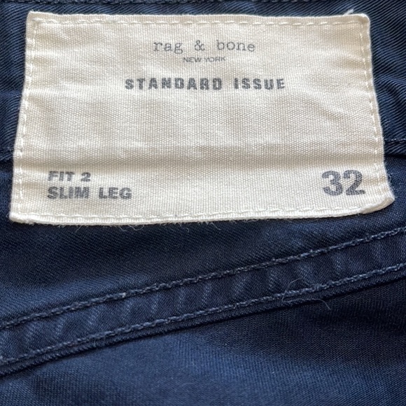 Rag & Bone standard issue Fit 2 Slim Leg navy blue slacks size 32 button fly - Picture 3 of 6